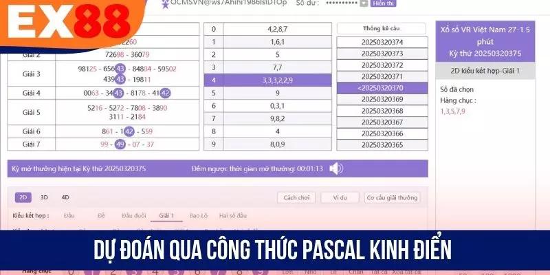 Dự đoán qua công thức Pascal kinh điển